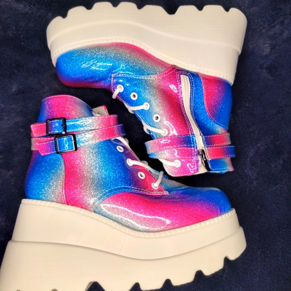 Rainbow platform boots